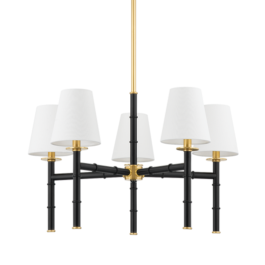 Banyan Chandelier - 5-Light - Aged Brass - Mitzi H759805-AGB/SBK