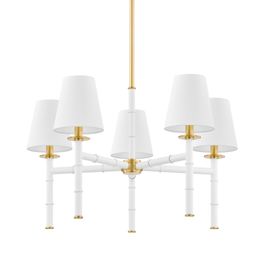 Banyan Chandelier - 5-Light - Aged Brass - Mitzi H759805-AGB/SWH