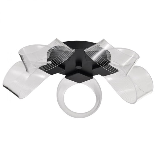 Barnett - 21 Inch LED Flush Mount - Matte Black - Silk Screened Acrylic Lens - Satco 62-2035