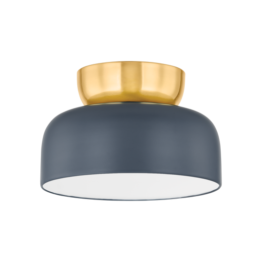 Batya Flush Mount - 1-Light - Aged Brass/Slate Blue - Mitzi H890501L-AGB/SBL