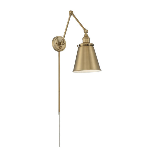 Bayard Swing Arm Lamp - Burnished Brass with Switch - Satco 60-7367