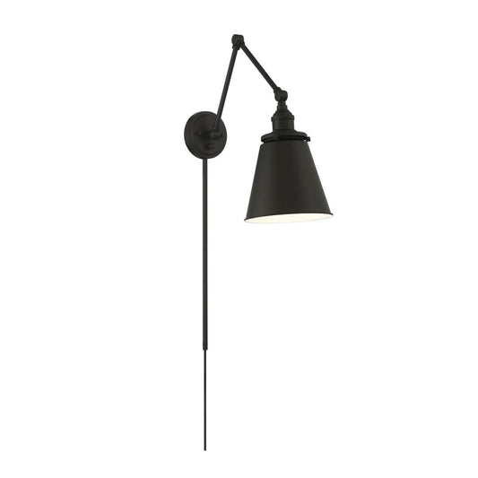 Bayard Swing Arm Lamp - Matte Black with Switch - Satco 60-7369