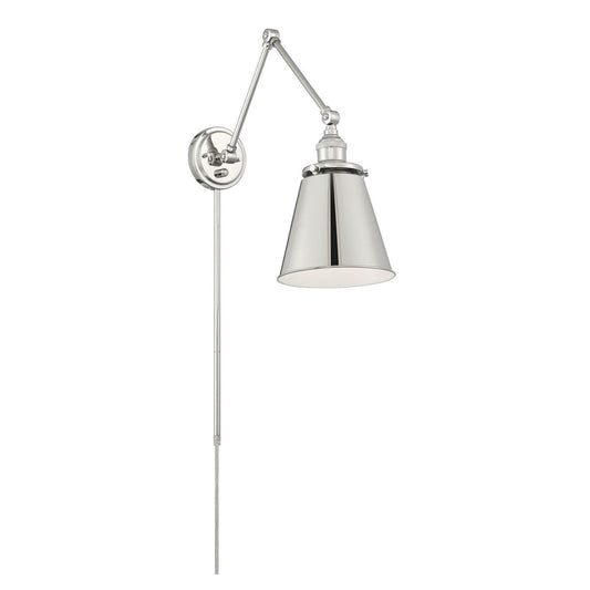 Bayard Swing Arm Lamp - Polished Nickel with Switch - Satco 60-7368