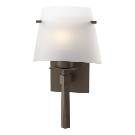 Beacon Hall Half Cone Glass Sconce - Bronze - Opal Glass by Hubbardton Forge