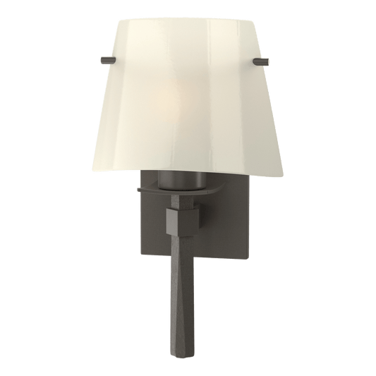 Beacon Hall Half Cone Glass Sconce - Dark Smoke - Ivory Art Glass by Hubbardton Forge