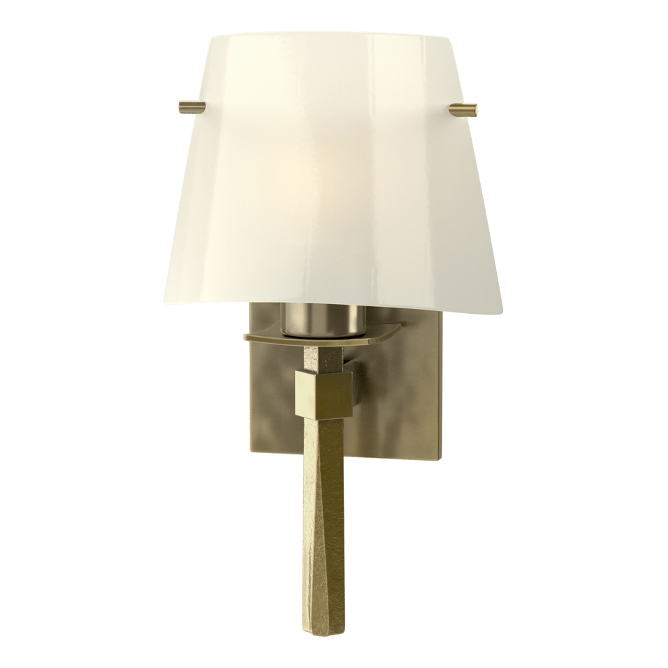 Beacon Hall Half Cone Glass Sconce - Modern Brass - Ivory Art Glass by Hubbardton Forge