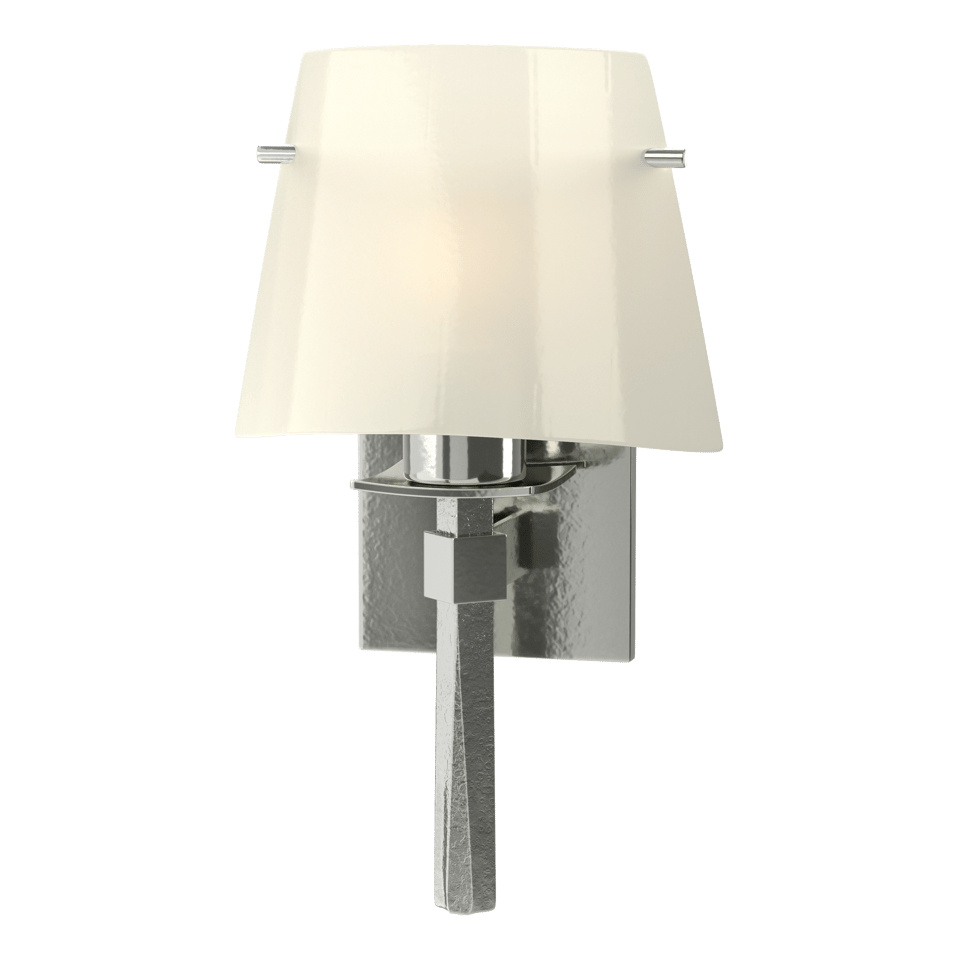 Beacon Hall Half Cone Glass Sconce - Sterling - Ivory Art Glass by Hubbardton Forge