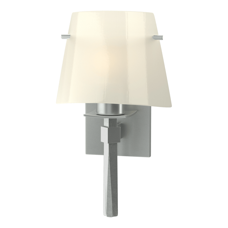 Beacon Hall Half Cone Glass Sconce - Vintage Platinum - Ivory Art Glass by Hubbardton Forge