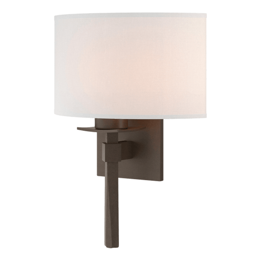 Beacon Hall Half Drum Shade Sconce - Bronze - Natural Anna Shade by Hubbardton Forge