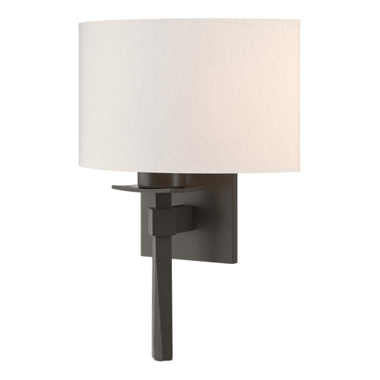 Beacon Hall Half Drum Shade Sconce - Dark Smoke - Flax Shade by Hubbardton Forge