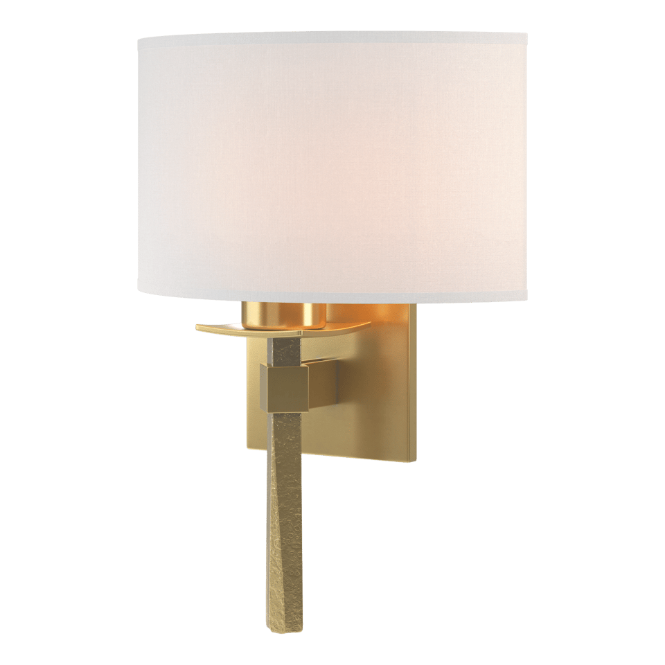 Beacon Hall Half Drum Shade Sconce - Modern Brass - Natural Anna Shade by Hubbardton Forge