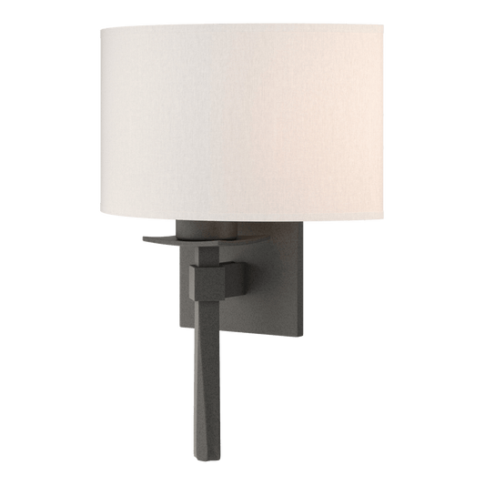 Beacon Hall Half Drum Shade Sconce - Natural Iron - Flax Shade by Hubbardton Forge