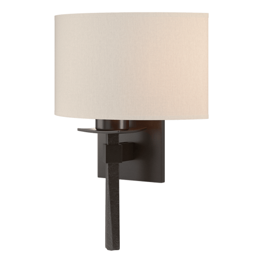 Beacon Hall Half Drum Shade Sconce - Oil Rubbed Bronze - Flax Shade by Hubbardton Forge