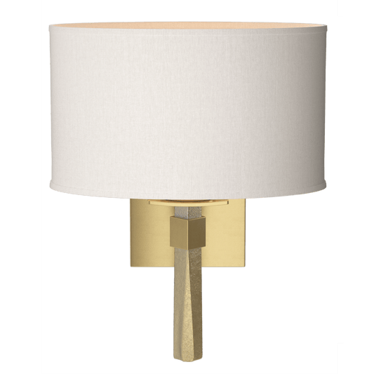 Beacon Hall Oval Drum Shade Sconce - Modern Brass - Flax Shade by Hubbardton Forge