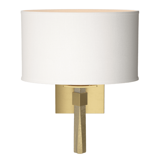 Beacon Hall Oval Drum Shade Sconce - Modern Brass - Natural Anna Shade by Hubbardton Forge