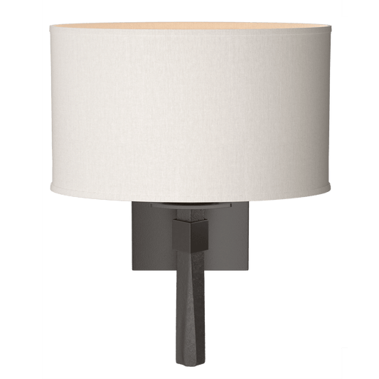 Beacon Hall Oval Drum Shade Sconce - Oil Rubbed Bronze - Flax Shade by Hubbardton Forge