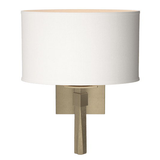 Beacon Hall Oval Drum Shade Sconce - Soft Gold - Natural Anna Shade by Hubbardton Forge