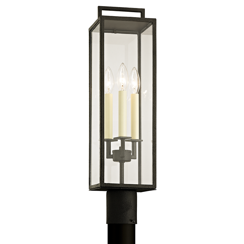 Beckham Post - 3-Light - Forged Iron - Troy Lighting P6385-FOR