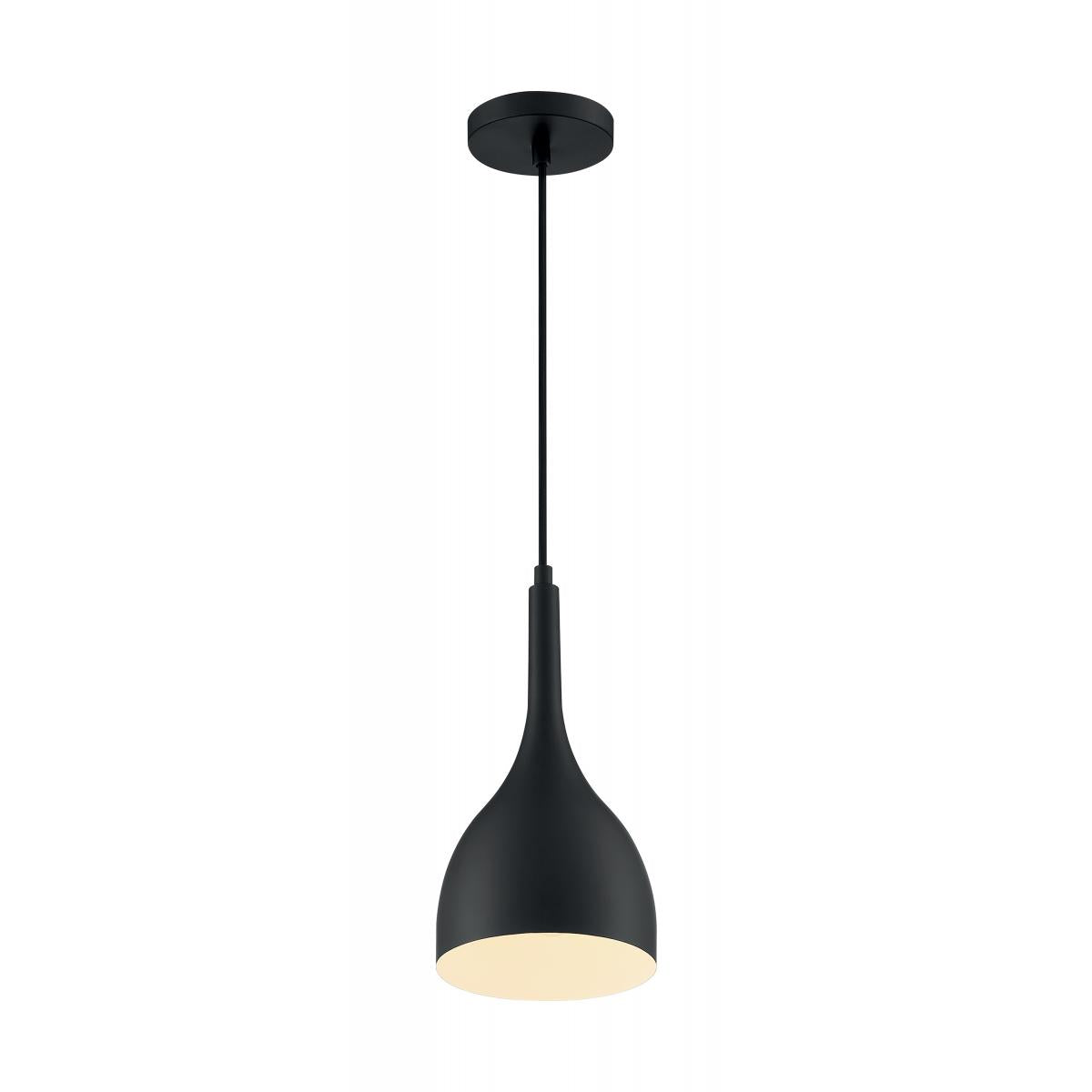 Bellcap - 1 Light Pendant with- Matte Black Finish - Satco 60-7086