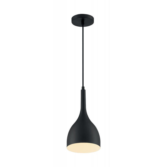 Bellcap - 1 Light Pendant with- Matte Black Finish - Satco 60-7086