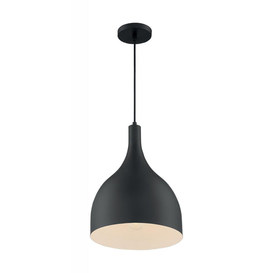 Bellcap - 1 Light Pendant with- Matte Black Finish - Satco 60-7087