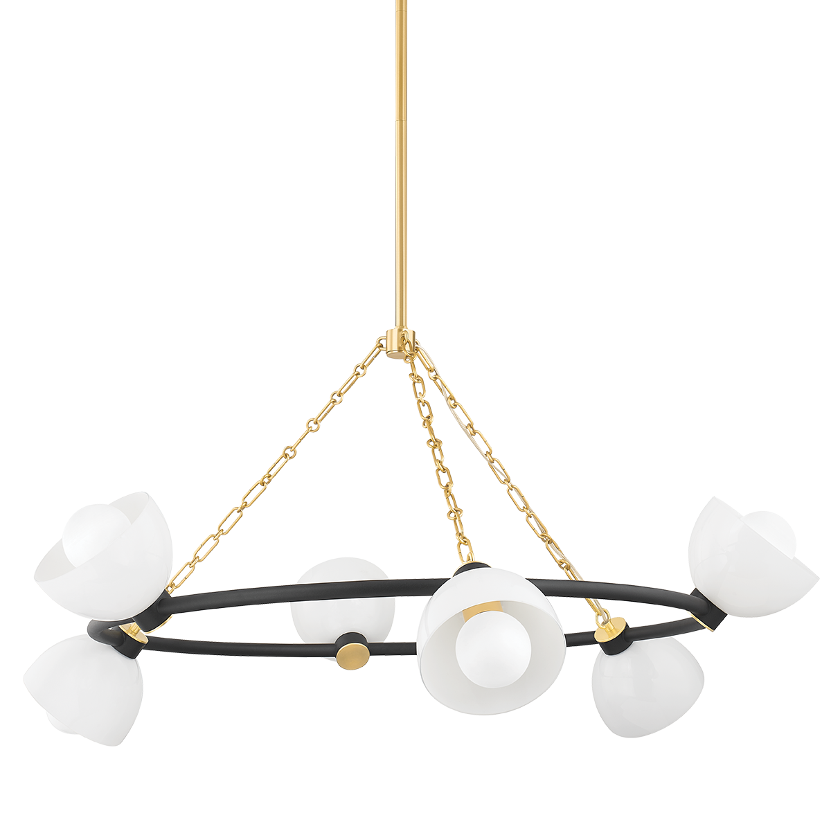 Belle Chandelier - 6-Light - Aged Brass/Textured Black Combo - Mitzi H724806-AGB/TBK