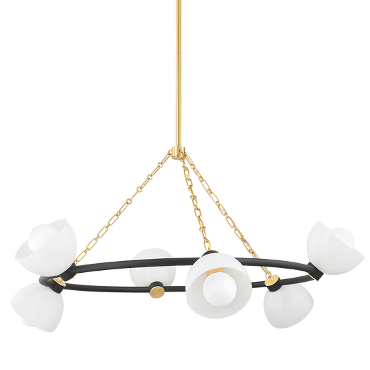 Belle Chandelier - 6-Light - Aged Brass/Textured Black Combo - Mitzi H724806-AGB/TBK