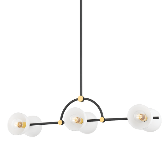 Belle Island Light - 6-Light - Aged Brass/Textured Black Combo - Mitzi H724906-AGB/TBK