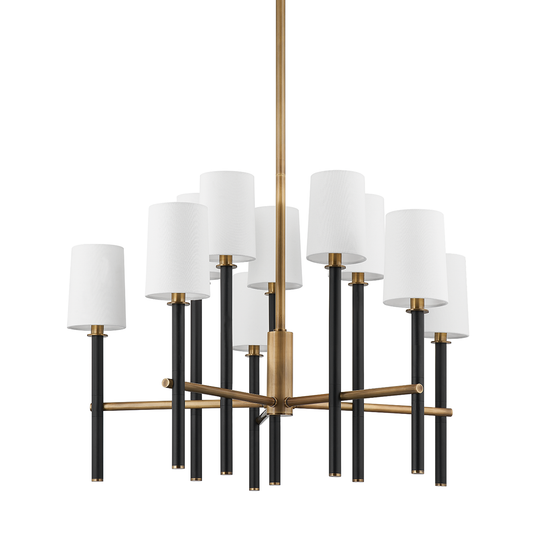 Belvedere Chandelier - 10-Light - Patina Brass - Troy Lighting F2832-PBR/TBK