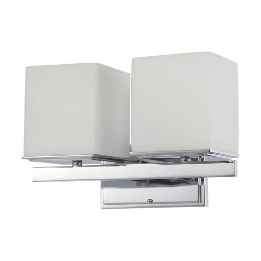 Bento - 2 Light Vanity with Satin White Glass - Polished Chrome Finish - Satco 60-4082