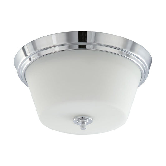 Bento - 3 Light Flush with Satin White Glass - Polished Chrome Finish - Satco 60-4088
