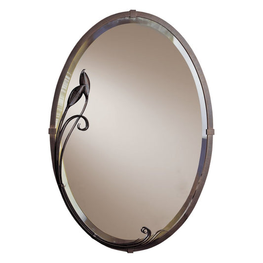 Beveled Oval Mirror with Leaf - Bronze by Hubbardton Forge