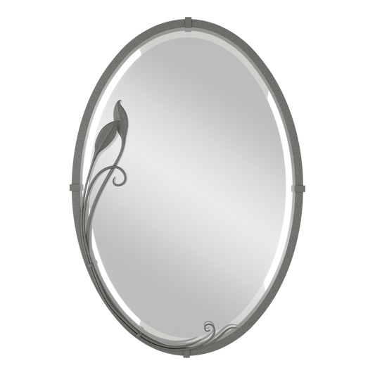 Beveled Oval Mirror with Leaf - Natural Iron by Hubbardton Forge