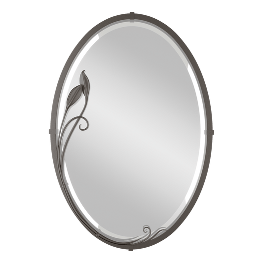 Beveled Oval Mirror with Leaf - Oil Rubbed Bronze by Hubbardton Forge