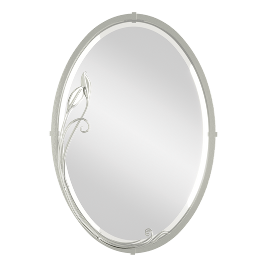 Beveled Oval Mirror with Leaf - Sterling by Hubbardton Forge