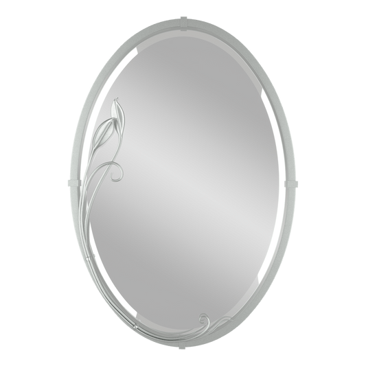 Beveled Oval Mirror with Leaf - Vintage Platinum by Hubbardton Forge