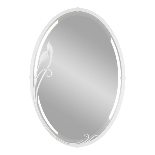Beveled Oval Mirror with Leaf - White by Hubbardton Forge