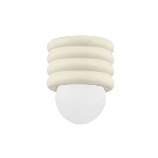 Bibi Flush Mount - 1-Light - Aged Brass/Ceramic Antique Ivory - Mitzi H691501-AGB/CAI