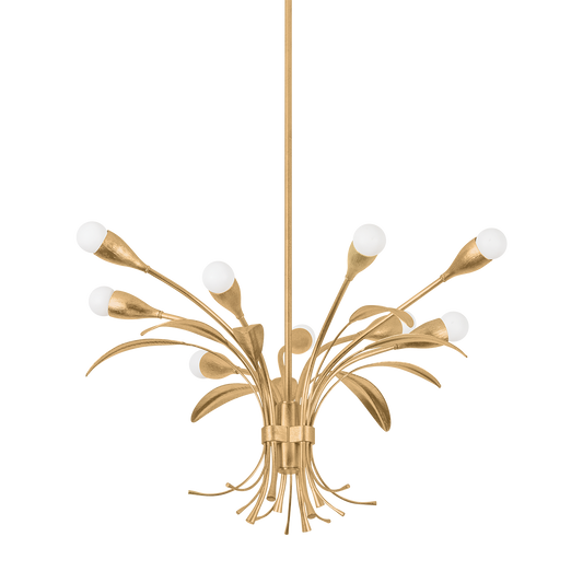 Bilston Chandelier - 9-Light - Vintage Gold Leaf by Hudson Valley Lighting