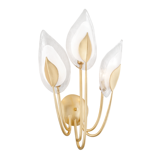 Blossom Wall Sconce - 3-Light - Gold Leaf by Hudson Valley Lighting