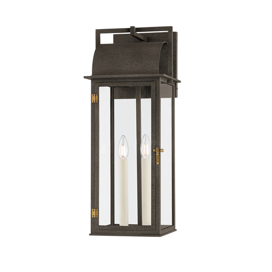 Bohen Exterior Wall Sconce - 2-Light - French Iron/Patina Brass - Troy Lighting B2224-FRN/PBR