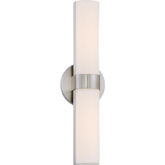 Bond - Double LED Vanity with White Acrylic Lens - Brushed Nickel Finish - Satco 62-732