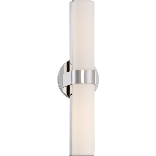 Bond - Double LED Vanity with White Acrylic Lens - Polished Nickel Finish - Satco 62-722