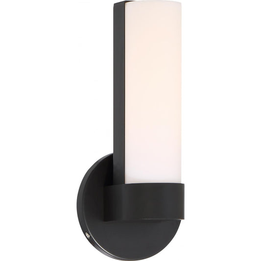 Bond - Single LED Small Sconce with White Acrylic Lens - Aged Bronze Finish - Satco 62-741