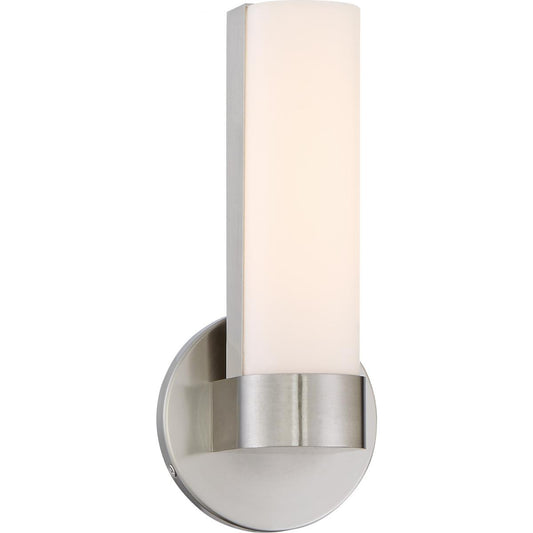 Bond - Single LED Small Sconce with White Acrylic Lens - Brushed Nickel Finish - Satco 62-731