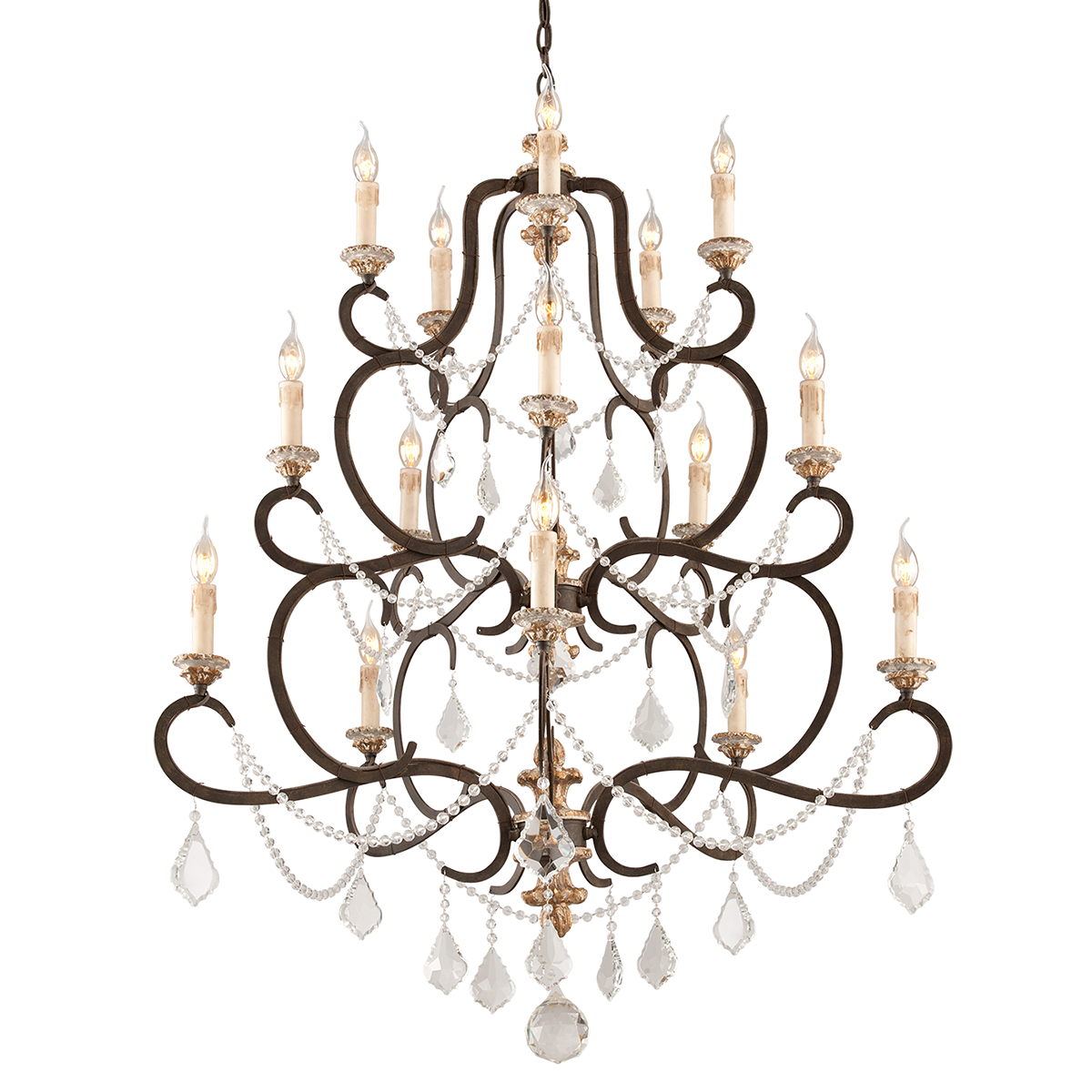 Bordeaux Chandelier - 15-Light - Parisian Bronze - Troy Lighting F3517-PZ/DG