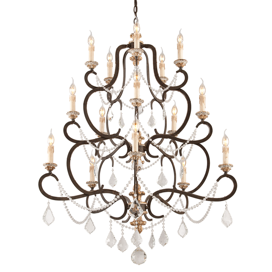 Bordeaux Chandelier - 15-Light - Parisian Bronze - Troy Lighting F3517-PZ/DG