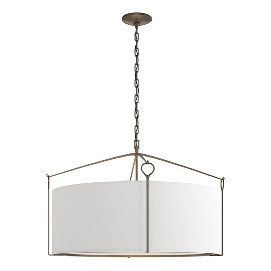Bow Large Pendant - Bronze - Natural Anna Shade by Hubbardton Forge