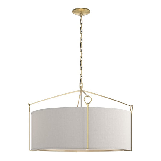 Bow Large Pendant - Modern Brass - Flax Shade by Hubbardton Forge