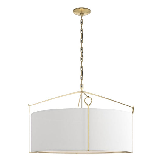 Bow Large Pendant - Modern Brass - Natural Anna Shade by Hubbardton Forge